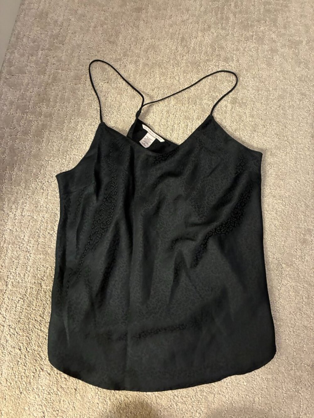 Victoria’s Secret Black Leopard Satin Cami — Size M